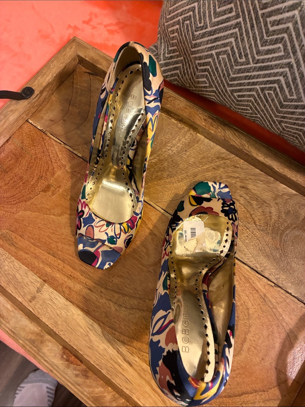 Last Chance BCBGirls Multicolor Floral Peep-Toe Heels - Picture 12 of 15